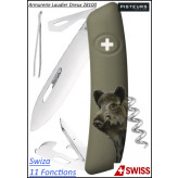 Couteau Swiza D03 Edition Sanglier 11 fonctions fermant lame 7.5 cm-Ref 35898