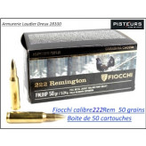 Cartouches 222 Rem Fiocchi FMJ HP boite 50 poids 3.24 gr-Promotion-Ref 21959