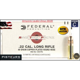 Cartouches FEDERAL calibre 22 Lr CUIVREES-Promotion-Ref 38136