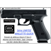 Pistolet alarme Glock 17 gen5  SV Calibre 9 m/m blanc /gaz Série Limitée DEFENSE Semi auto 17 coups -Promotion-Ref 43815