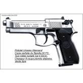 Pistolet Beretta 92 Fs Umarex CO2 Calibre 4.5mm- 8 coups FINITION NICKELE- Promotion-Ref 4389