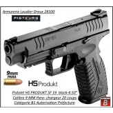 Pistolet HS Produkt SF19 Black canon 4.5" Calibre 9 Para chargeur 19 coups Semi automatique-Catégorie B1-Promotion-Autorisation-Préfectorale-B1-Ref 47084