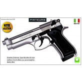 Pistolet alarme Kimar à blanc /gaz Type Beretta 92 Nickelé Calibre 9 mm-Promotion-Ref 1495