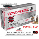 Cartouches 9 para Winchester FMJ Blindées Par 500 poids 8gr/ 124 grs-Promotion-Ref cw9mm124-500