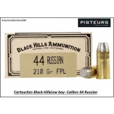 Cartouches Black Hills-calibre-44-Russian-COW-BOY-plomb-210 grains-FPL-Boite de 50-Pour armes anciennes-Ref blackhills-44-russian