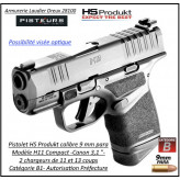 Pistolet  HS Produkt H11 Black Compact canon 3,1" Calibre 9 Para chargeur 11-13 coups Semi automatique-Catégorie B1-Promotion-Autorisation-Préfectorale-B1-Ref HS309036