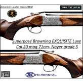 Superposé Browning B525 EXQUISITE Calibre 20 mag Canons 71cm  gravé noyer grade 5-Ref 018193604-FN