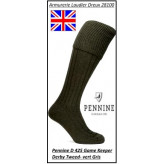 Chaussettes- anglaises- Pennine-Knicker--Gamekeeper derby tweed-(Vert/ Gris)-Taille L ou M- Ref D425