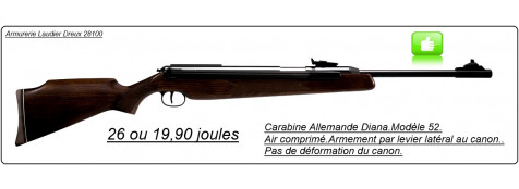 Carabines-DIANA-air comprimé-Allemandes -Modèle 52 et 48-Cal. 4,5 mm-28 joules -ou 19 joules.