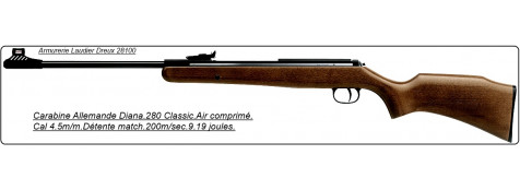 Carabine DIANA air comprimé 280 Classic-Cal 4.5mm visée à fibre optique Truglo®- 200m/s -Ref 14500