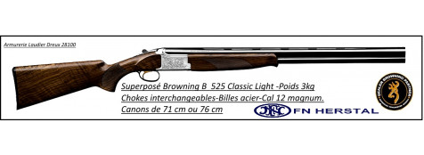 Superposé Browning B525 Classic New-Light  Hunter Calibre 12 Magnum-Canon 71 cm-Ref 14775