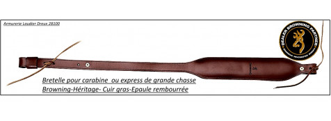 Bretelle-Browning- Héritage cuir - Carabine -Epaule rembourrée-Ref 15013