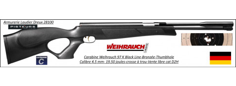 Carabine WEIHRAUCH HW 97 Black Line Calibre 4,5 mm- Air comprimé- levier d'armement sous le canon-19.99 joules-Promotion-Ref 16395