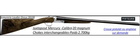 Juxtaposé Mercury  Light UNIFRANCE Cal 20 mag Monodétente chokes inter crosse pistolet-Promotion-Ref 16487