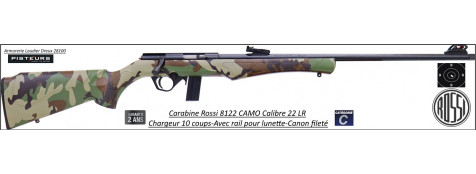 Carabine Rossi 8122 synthétique CAMO Calibre 22Lr Répétition 10 coups filetée-Promotion-Ref 39797ter-camo