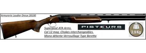 Superposé ATA-Arms  Calibre 12 Magnum 76 cm Mono détente-Chokes inter-Billes acier-Verrouillage type Beretta-Promotion-Ref 18893