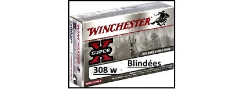 Cartouches- 308 winch Winchester- Super-X-Full métal-Blindées-Target-Ogives de 9.52gr-Ref 22627