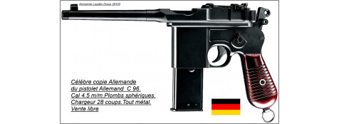 Pistolet-C96 -Cal 4.5mm-CO2- Billes d'acie- 28 coups-Ref 19883