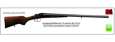 Juxtaposé Baïkal- Ij 43E-Cal 12/70-EJECTEURS-Doubles détentes- Canons 72cm -Ref 530