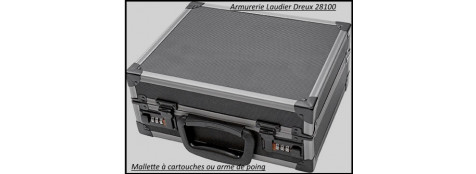 Mallette- Cartouches- ou modulable arme de poing-Armature ALUMINIUM renforcée-Ref 10239-20871