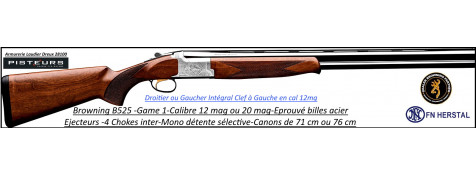 Superposé Browning  B525 Game 1 Chasse Calibre 12 mag -Canons 71 cm.GAUCHER INTEGRAL CLEF à GAUCHE-Ref -41613