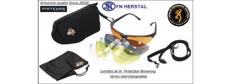 Lunettes protection Browning Claymaster  5 coloris interchangeables-Ref 22760
