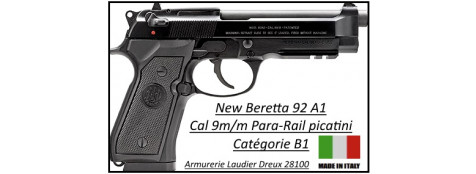Pistolet Beretta 92A1 FS Calibre 9 para Semi automatique -Catégorie B1-Promotion-Ref 23118