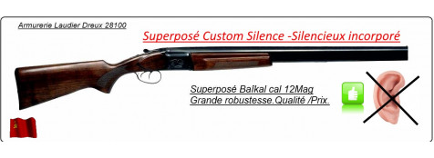 Superposé-Baïkal-IJ 27-MP-Calibre 12 magnum-Custom Silence-Extracteur-Double détentes-Promotion-Ref 23450
