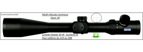 Lunette -Hawke Optics- Endurance 30 IR-6-24x24x50 SF-Pour cal 223 à 308 w -Ref 23825