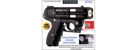 Pistolet défense Jpx4 Piexon Jet Protector JPX 4 PRO 4 coups- rechargeable + LASER NOIR+Holster-Promotion-Ref 33181