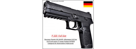 Pistolet-Sig Sauer-P320-Full Size-Noir-Calibre-9 Para-Semi automatique-Catégorie B1-Promotion-Ref 26702