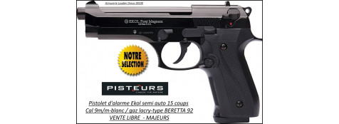 Pistolet-alarme-Ekol- Semi auto -Firat-magnum-à blanc /gaz-Type Beretta 92- Bronzé -Cal. 9 m/m-"Promotion"-Ref 26879