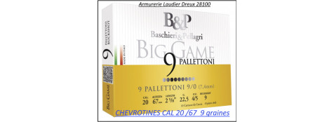 Cartouches CHEVROTINES BP- Cal 20/67 n° 3 (9 graines)-Ref 29553