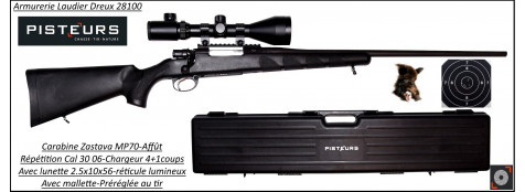 Carabine-Zastava-MP 70-Calibre-30-06-Répétition-Crosse synthétique-Avec lunette -mallette-Promotion-Ref 34915