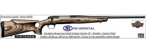 Browning X BOLT Hunter brown Eclipse SF Threaded Calibre 30 06 Canon fileté  crosse trou lamellée brown-Promotion-Ref 35361
