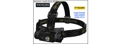 Lampe frontale Nitecore HC 60 Noire 1000 lumens Distance d'éclairage 117 m -Lampe de tête professionnelle -Ref 35854