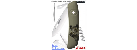 Couteau Swiza D03 Edition Sanglier 11 fonctions fermant lame 7.5 cm-Ref 35898