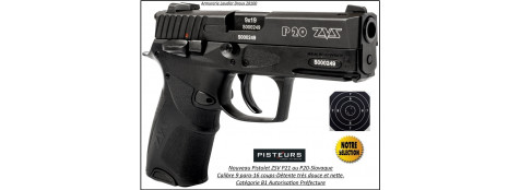 Pistolet ZVS P21 Calibre 9mm para noir 16 coups-Catégorie B1-Autorisation-Préfecture-Promotion-Ref 37525