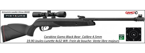 Carabine Gamo Black Bear 19.90 joules+ Lunette Gamo 4x32wr + frein bouche- Promotion-Ref 38293