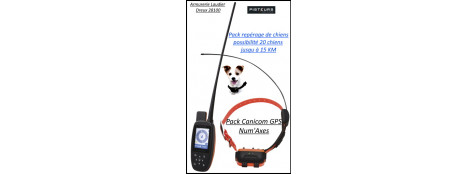Pack Canicom GPS Num'Axes repérage  et suivi  pour chiens 15 kM-Promotion-Ref 38367