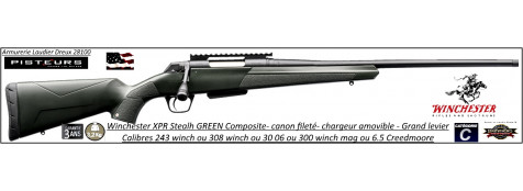 Carabine Winchester XPR Stealth Threaded GREEN compo Répétition Calibre 243 winch ou 30 06 ou 308 winch Canon 53 cm- Filetée M14x100-Promotion