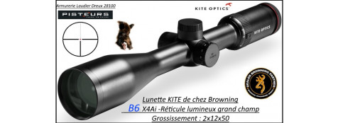 Lunette KITE OPTICS B6 polyvalente-2-12x50I  Réticule lumineux 4Ai-grand champ -Ref  kite-K282479
