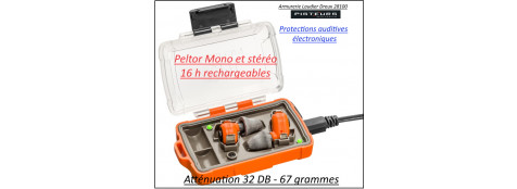 Bouchons d'oreilles Protection Peltor  EEP 100 orange auditive électronique -Promotion-Ref 42146