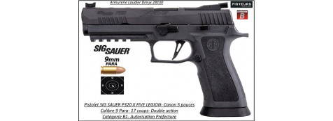 Pistolet Sig Sauer P320 X FIVE LEGION Calibre 9 Para canon 5 pouces Semi automatique-Catégorie B1-Promotion-Ref 42622