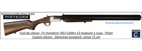 Fusil INVESTARM 70LS Calibre 12 mag Canon 71 cm CUSTOM SILENCE- Silencieux petit gibier -Ref 44845