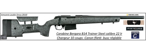 Carabine BERGARA B14R Trainer steel synth camo Calibre 22Lr 10 coups busc réglable canon lourd  fileté -Promotion-Ref B14R trainer-45124