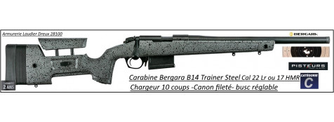 Carabine BERGARA B14R Trainer steel synth camo Calibre 22Lr 10 coups busc réglable canon lourd  fileté -Promotion-Ref B14R trainer-45124