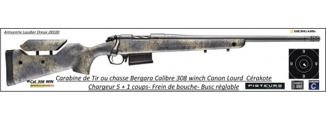 Carabine de TIR  ou Chasse BERGARA  WildernessTERRAIN synth camo Calibre 308 winch 6 coups busc réglable canon lourd fileté -Ref 45496