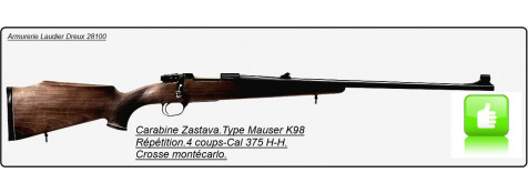 Carabine Zastava- Modèle 70- Type Mauser- Cal 375HH- Répétition manuelle-""Promotion"-Ref 7800