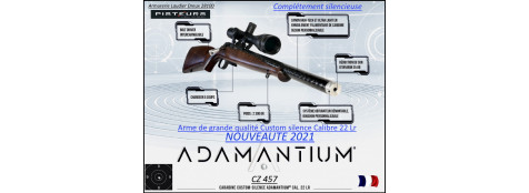 Carabine CZ 457 Adamantium CUSTOM SILENCE CaIibre 22Lr Chargeur 5 coups-Bleu -Promotion-Ref CZ-adamantium-23011-B